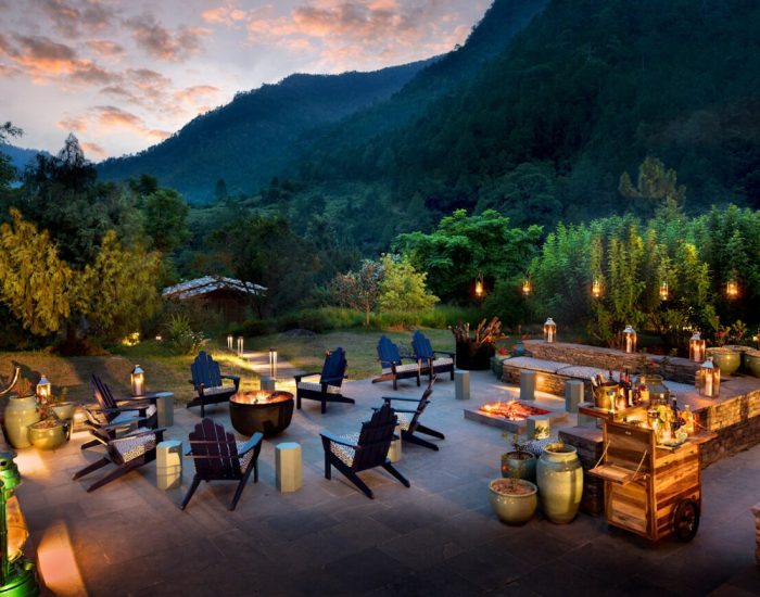 Bhutan-Punakha-River-Lodge-Guest-Area-Fire