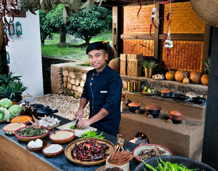 Bhutan-Punakha-River-Lodge-Interactive-Kitchen-Food-Chef