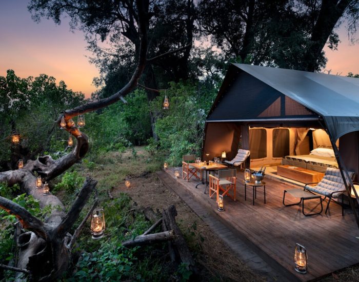Botswana-Nxabega-Under-Canvas-guest-tent-exterior-guest-delight-private-dining-