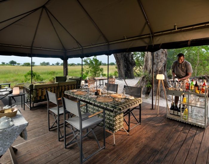 Botswana-Nxabega-Under-Canvas-main-guest-area-dining-indoor-breakfast-butler-