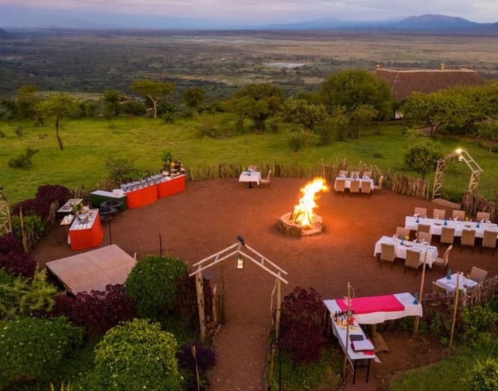 Lake Manyara Kilimamoja Lodge fire place