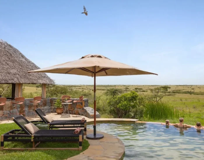Naboisho-Camp-Family-in-Pool- Kiliclimb Africa Safaris