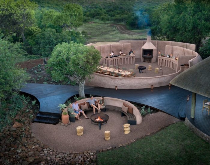 South-Africa-Phinda-Zuka-Lodge-aerial-of-boma-and-fire-pit-