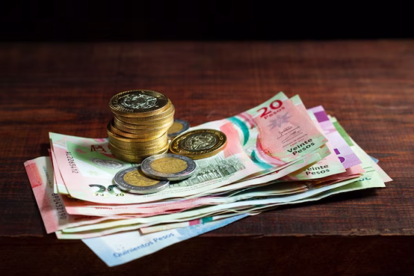 Tanzanian shillings and US dollars on a wooden table