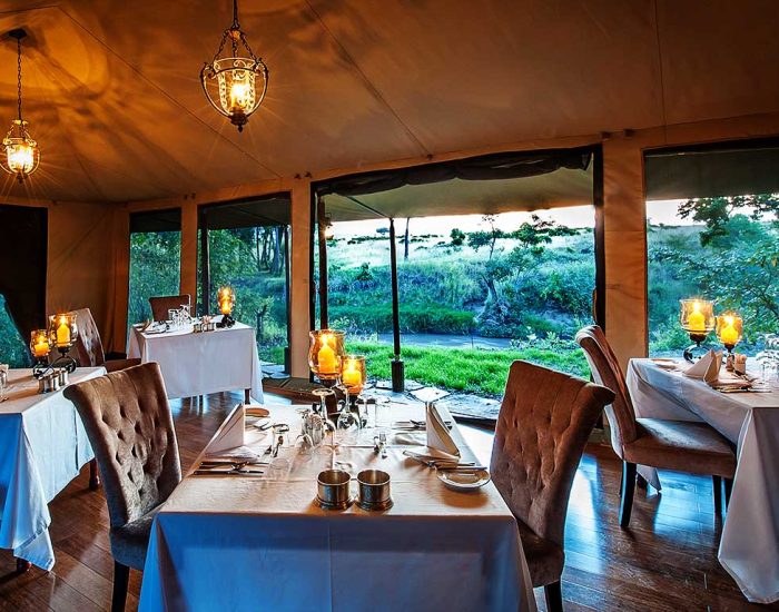 sand-river-Dining-Room-twilight - KILICLIMB AFRICA SAFARIS